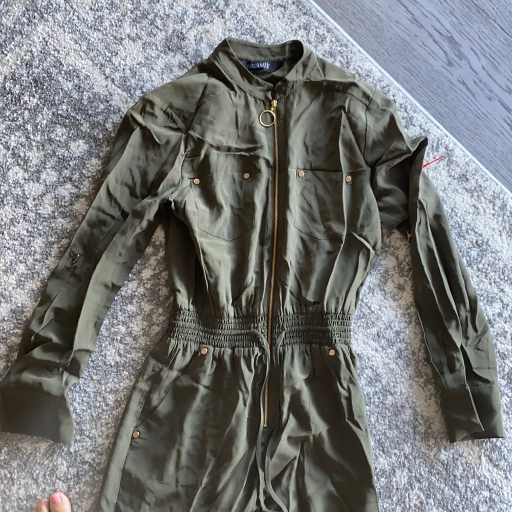 Intermix green jumpsuit size small